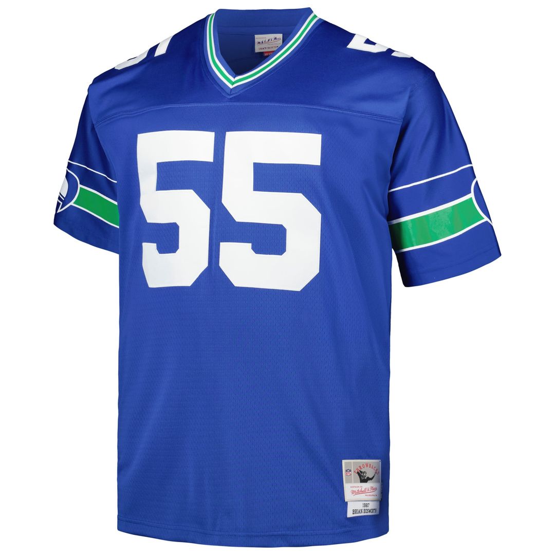 Men's Big & Tall Mitchell & Ness Seattle Seahawks Brian Bosworth Royal 1987 Legacy Retired Player NFL Jersey