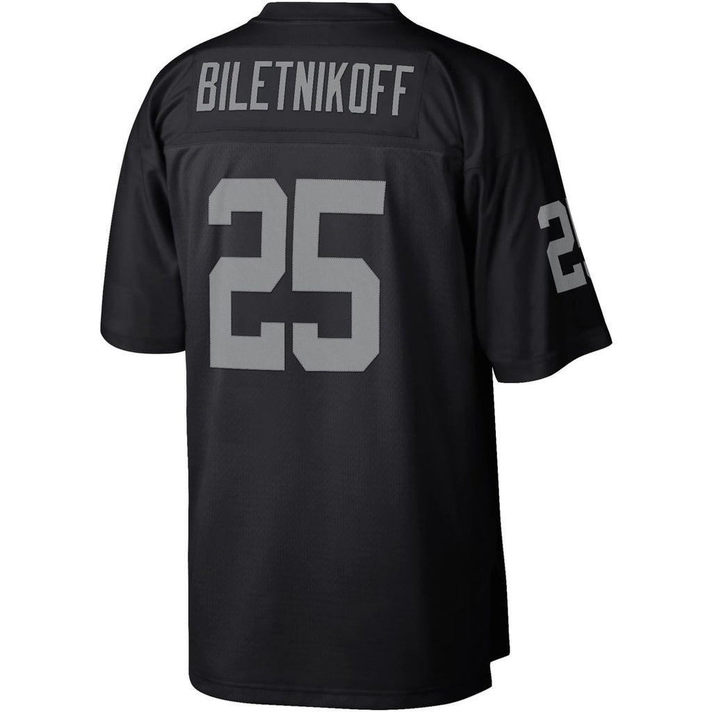 Men's Mitchell & Ness Las Vegas Raiders Fred Biletnikoff Black Legacy Replica NFL Jersey