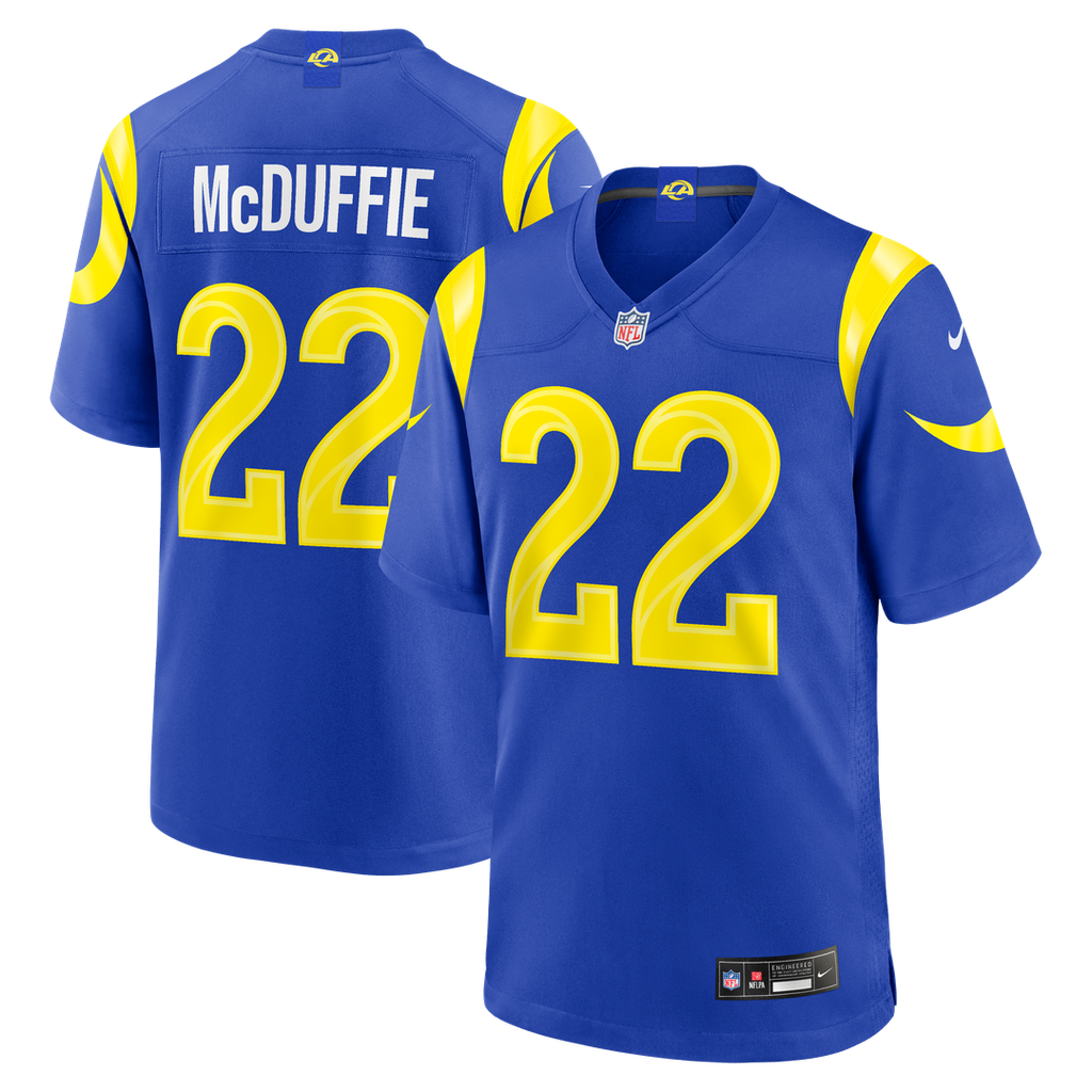 Men's Nike Los Angeles Rams Trent McDuffie Royal Team Game Player NFL Jersey