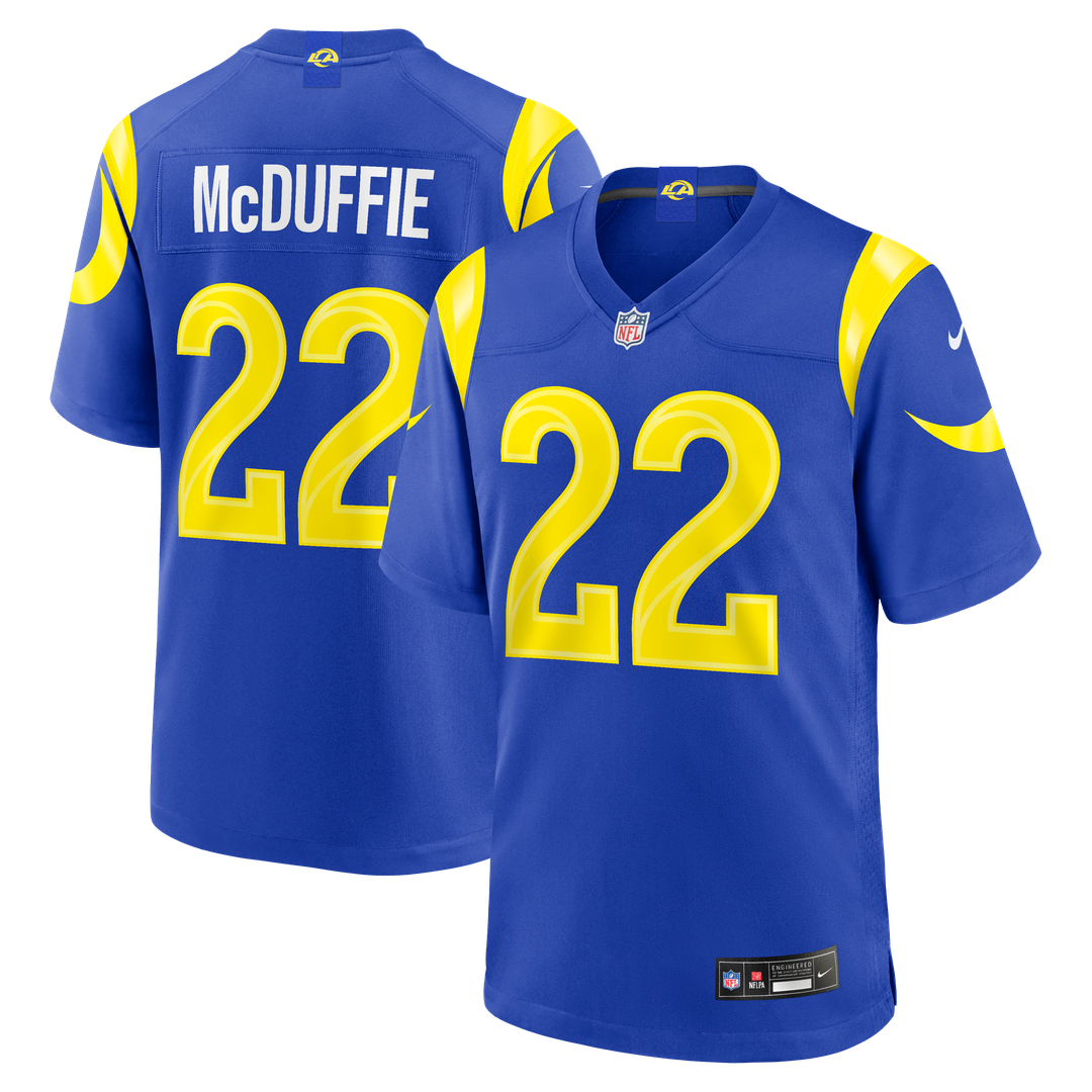 Men's Nike Los Angeles Rams Trent McDuffie Royal Team Game Player NFL Jersey