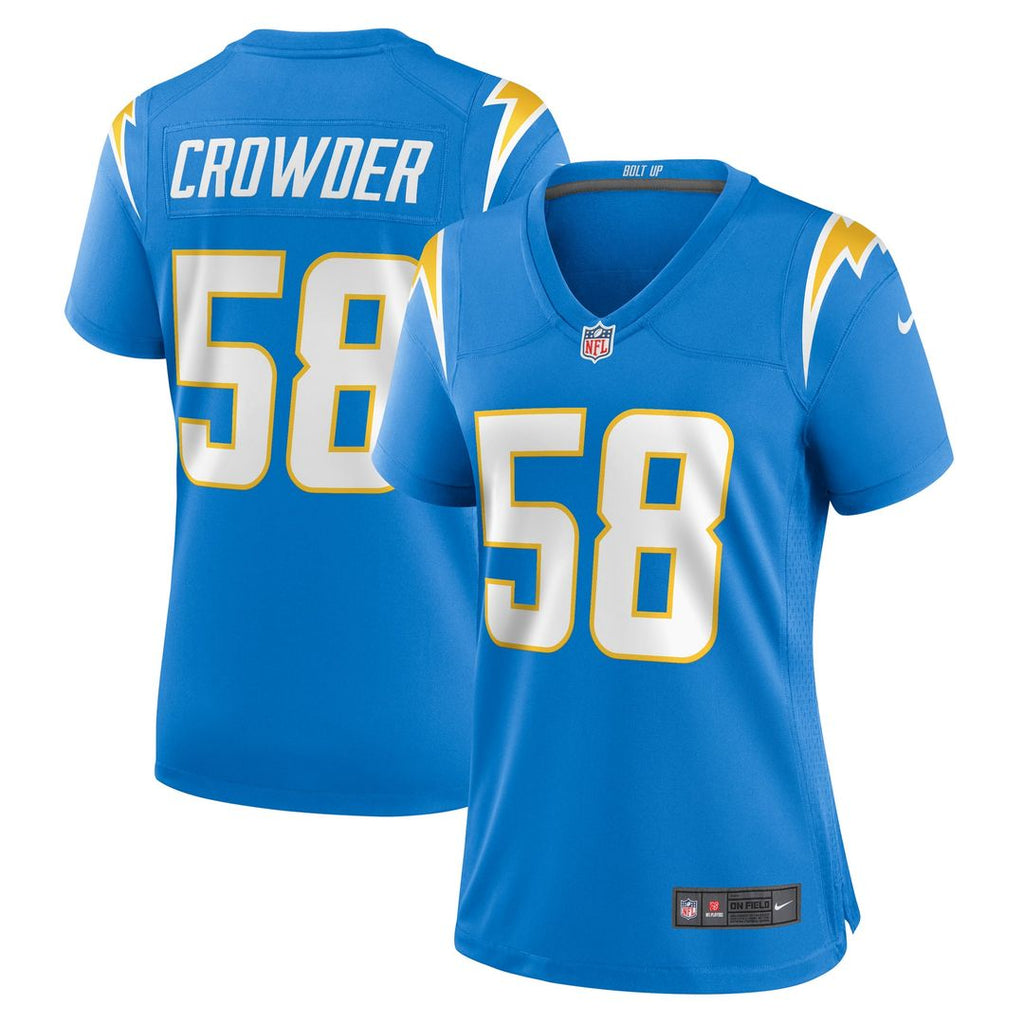 Women's Nike Los Angeles Chargers Tae Crowder Powder Blue Team Game NFL Jersey