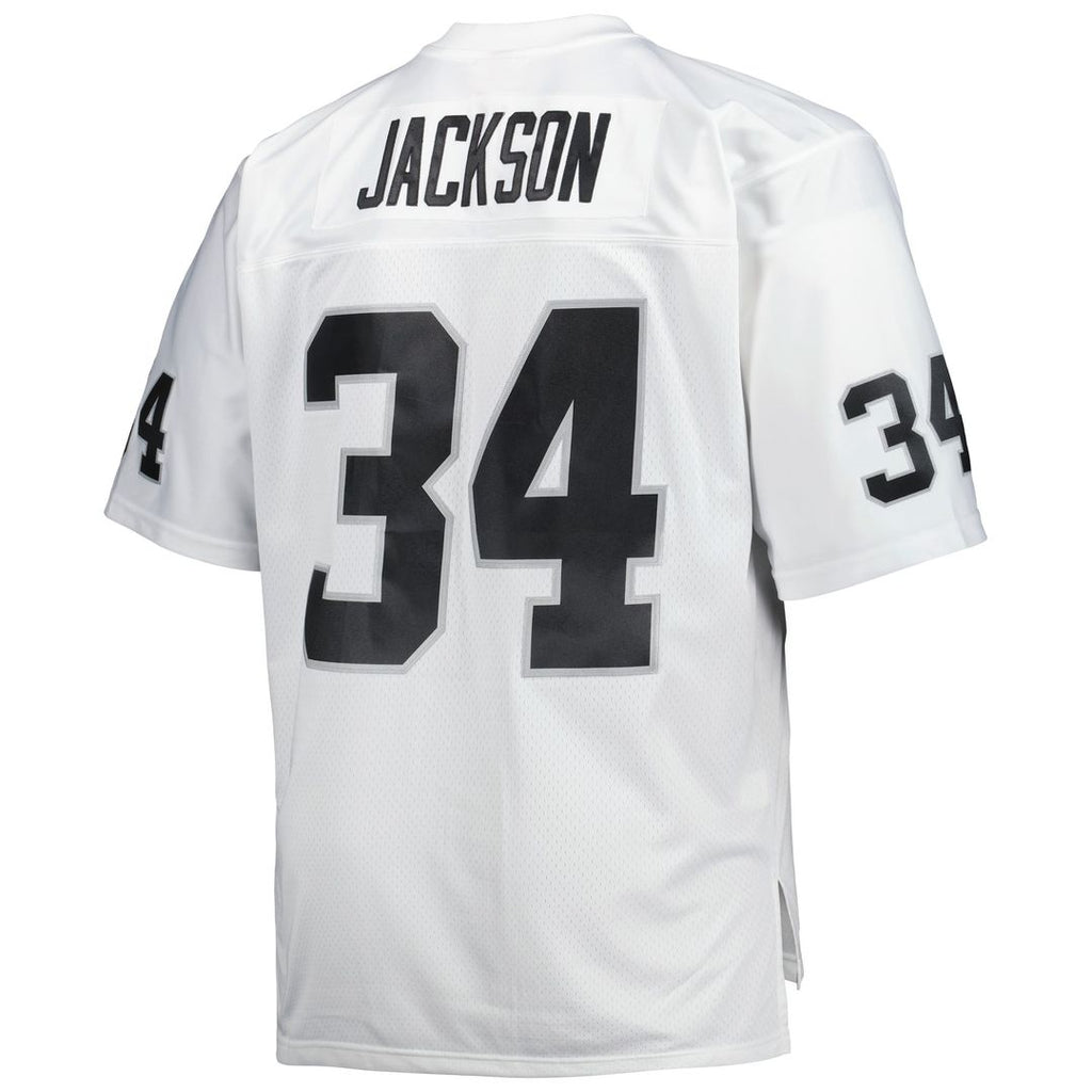 Men's Big & Tall Mitchell & Ness Las Vegas Raiders Bo Jackson White 1988 Retired Player Replica NFL Jersey