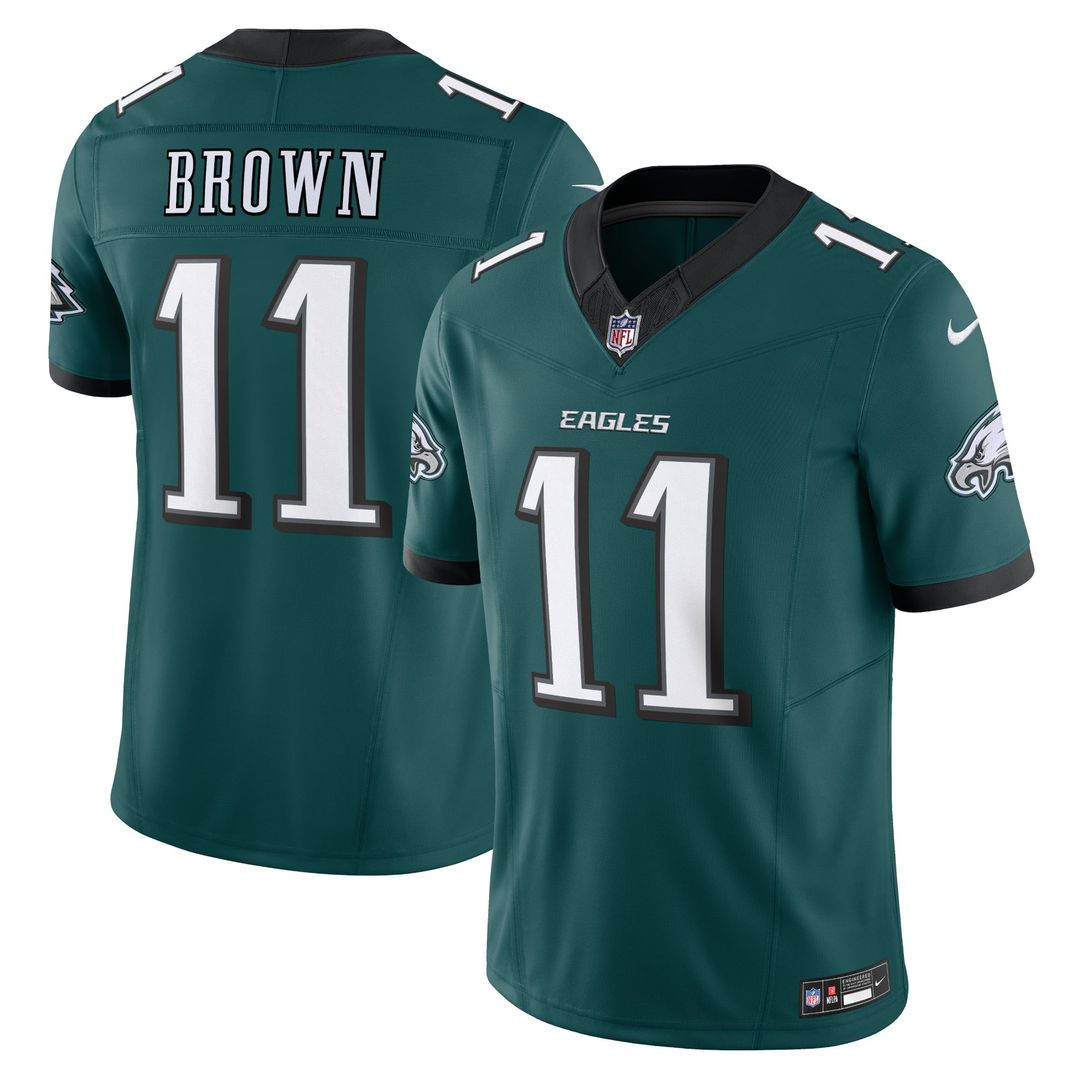 Men's Nike Philadelphia Eagles A.J. Brown Midnight Green Vapor F.U.S.E. Limited NFL Jersey