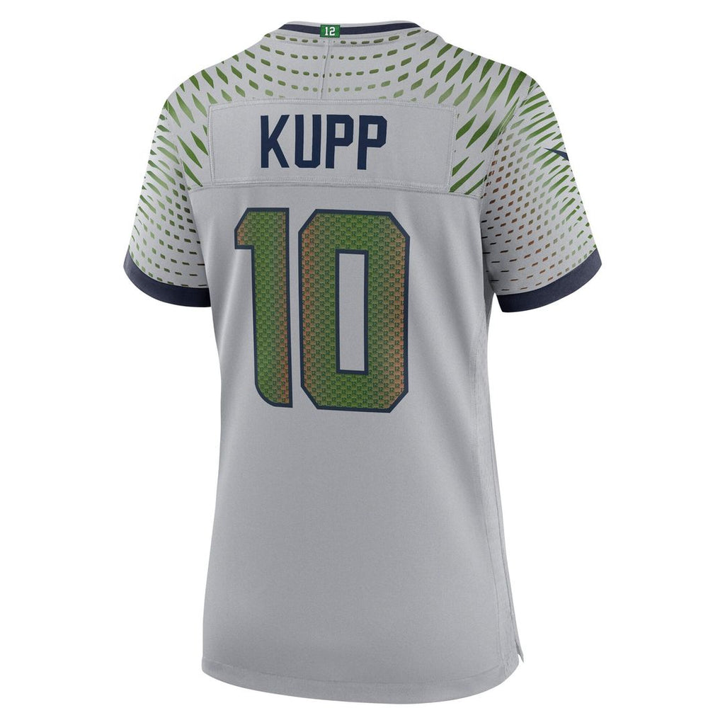 Women's Nike Seattle Seahawks Cooper Kupp Wolf Gray 2025 Rivalries Collection Game NFL Jersey
