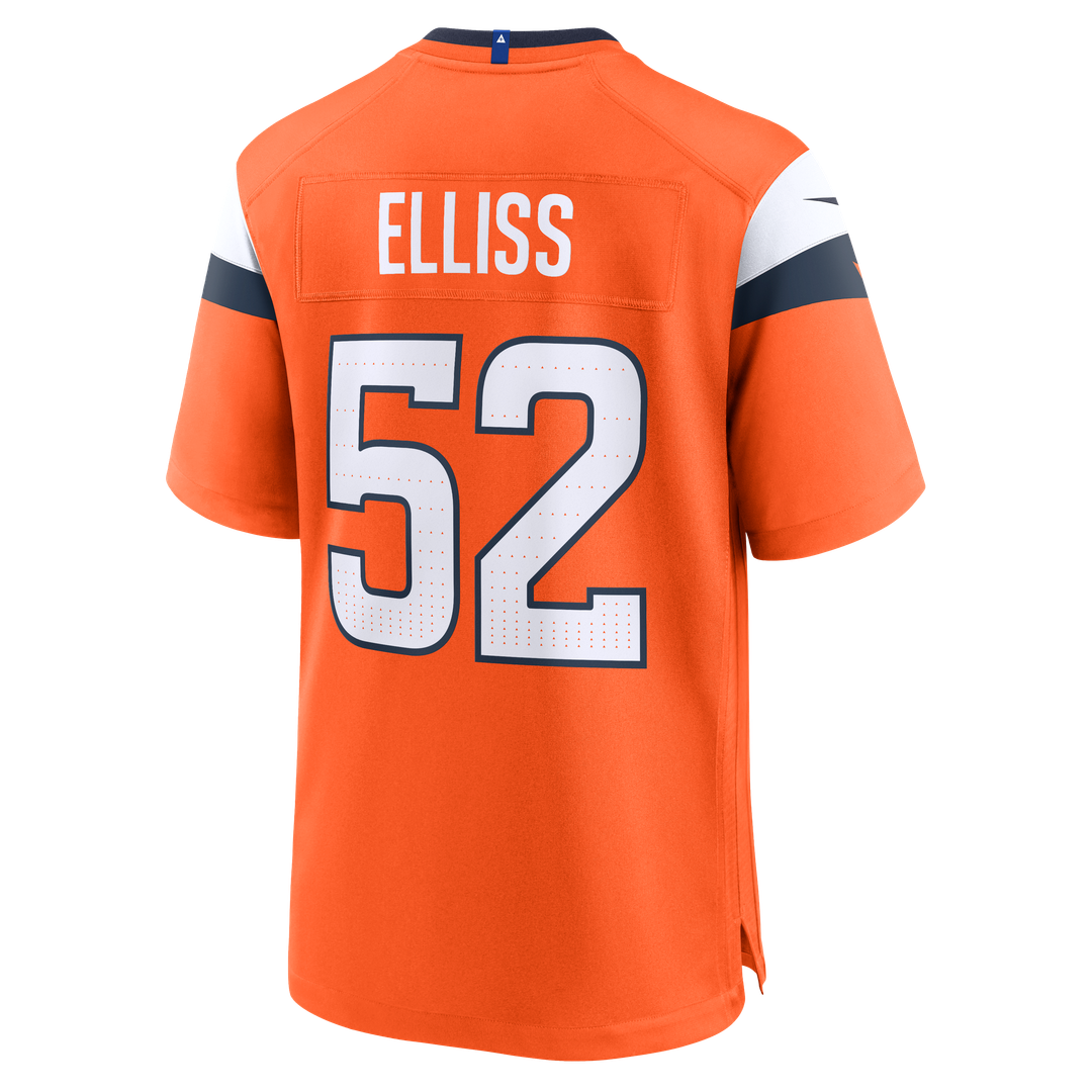 Men's Nike Denver Broncos Jonah Elliss Orange Team Game NFL Jersey