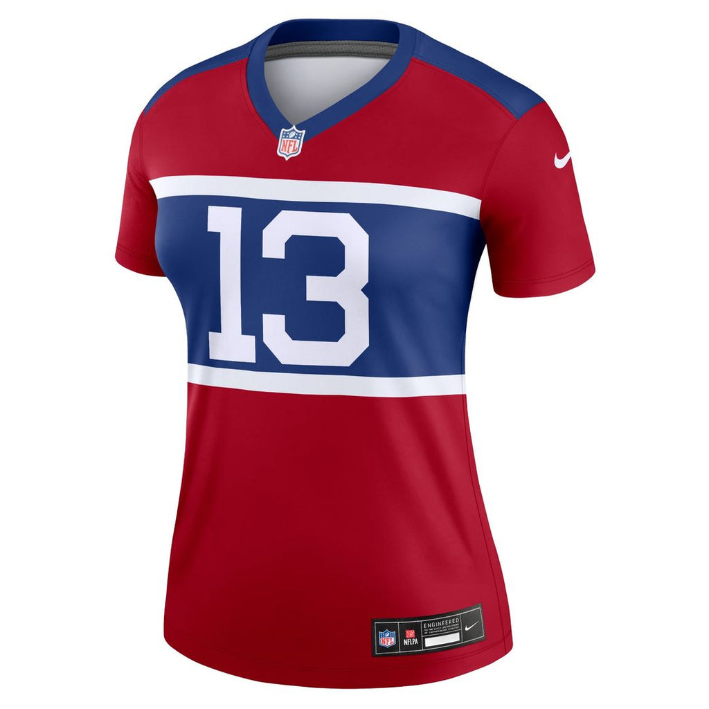 Women's Nike New York Giants Jalin Hyatt Red Alternate Legend Player NFL Performance Top