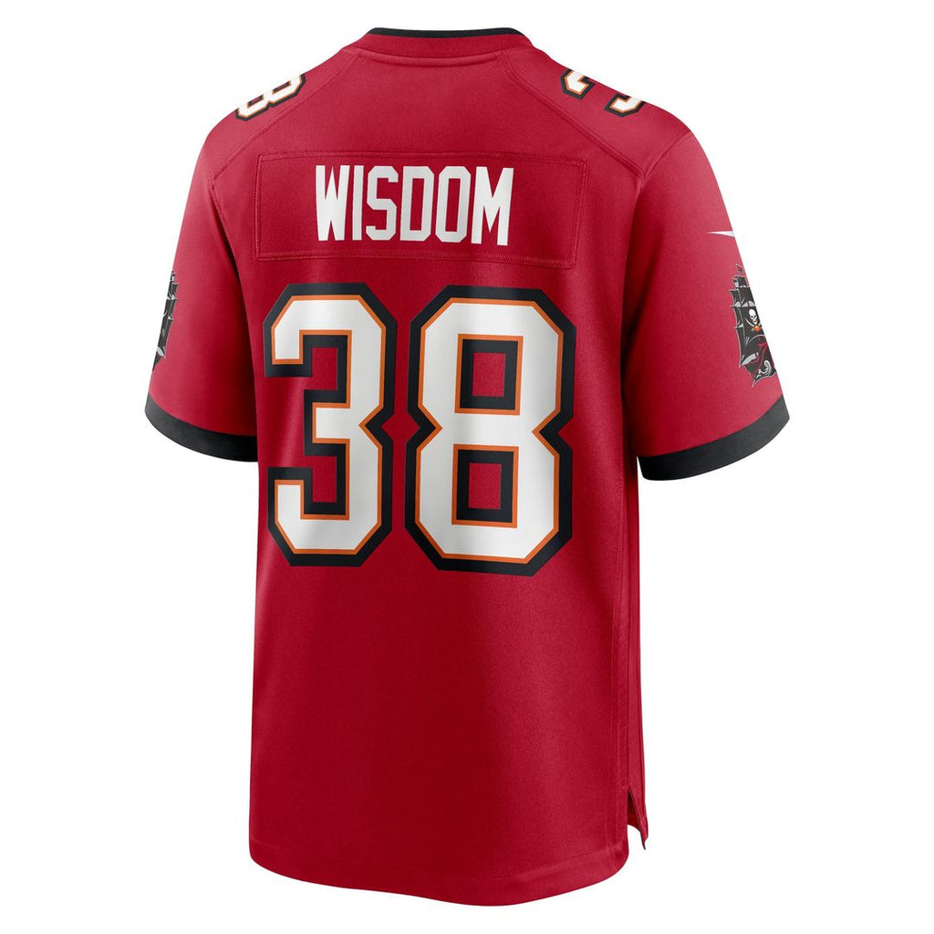 Men's Nike Tampa Bay Buccaneers Rashad Wisdom Red Team Game NFL Jersey