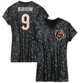 Girls' Youth Cincinnati Bengals Joe Burrow Black Sequin Player Name & Number V-Neck Dress NFL Jersey