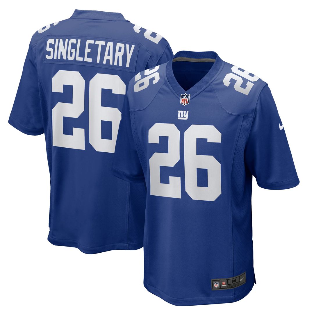 Men's Nike New York Giants Devin Singletary Royal Team Game NFL Jersey