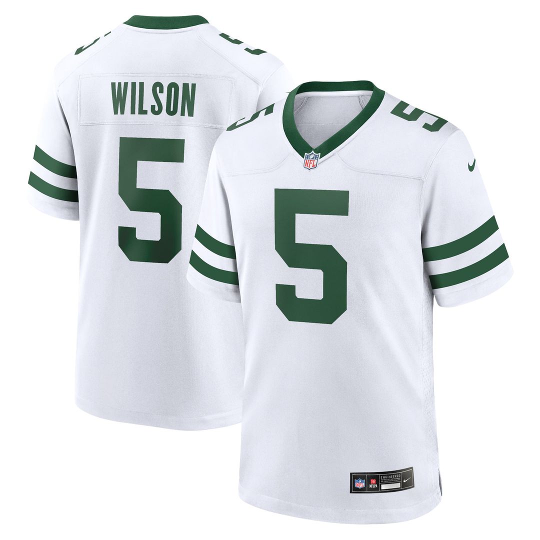Men's Nike New York Jets Garrett Wilson Legacy Green Game NFL Jersey