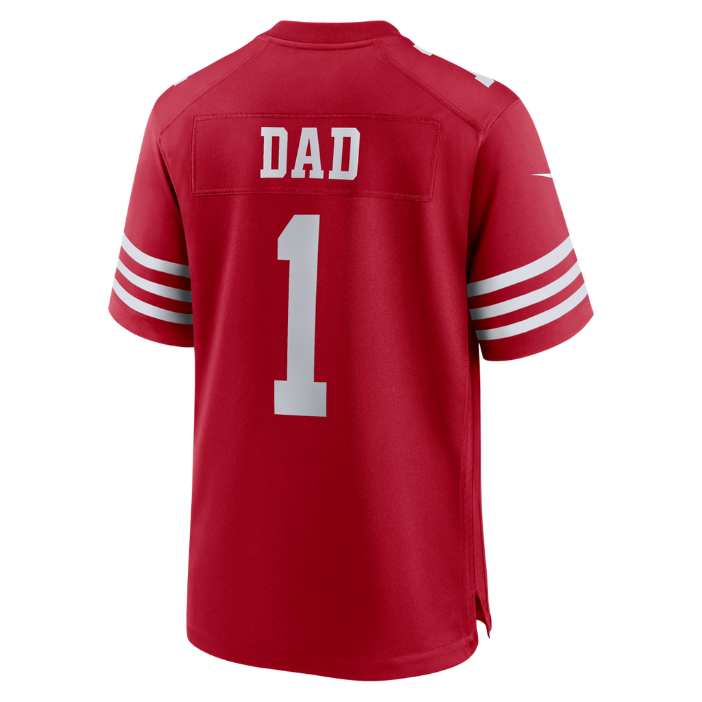 Men's Nike San Francisco 49ers Number 1 Dad Scarlet Game NFL Jersey