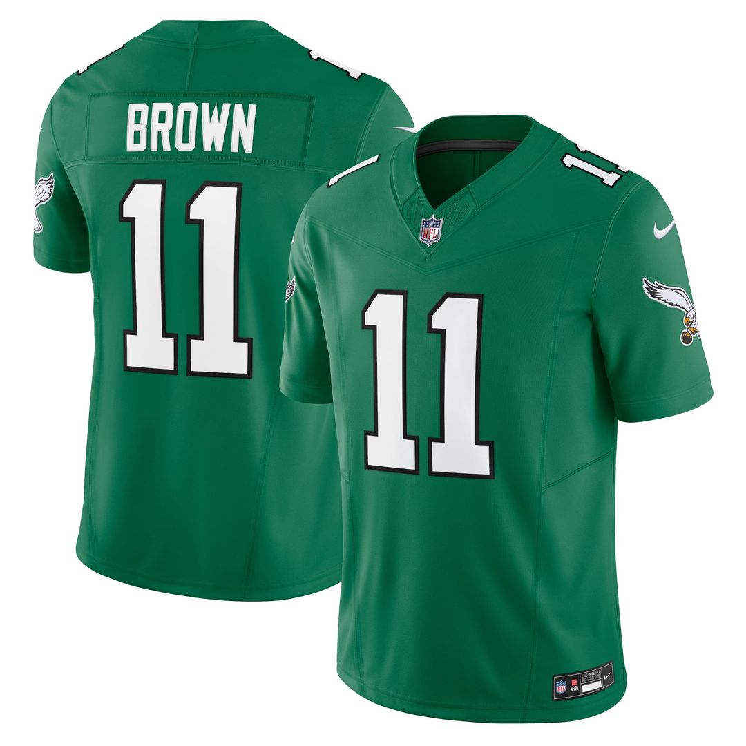 Men's Nike Philadelphia Eagles A.J. Brown Kelly Green Vapor F.U.S.E. Limited NFL Jersey
