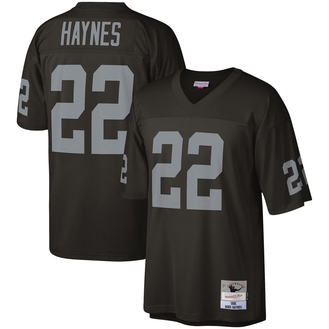 Men's Mitchell & Ness Las Vegas Raiders Mike Haynes Black Legacy Replica NFL Jersey