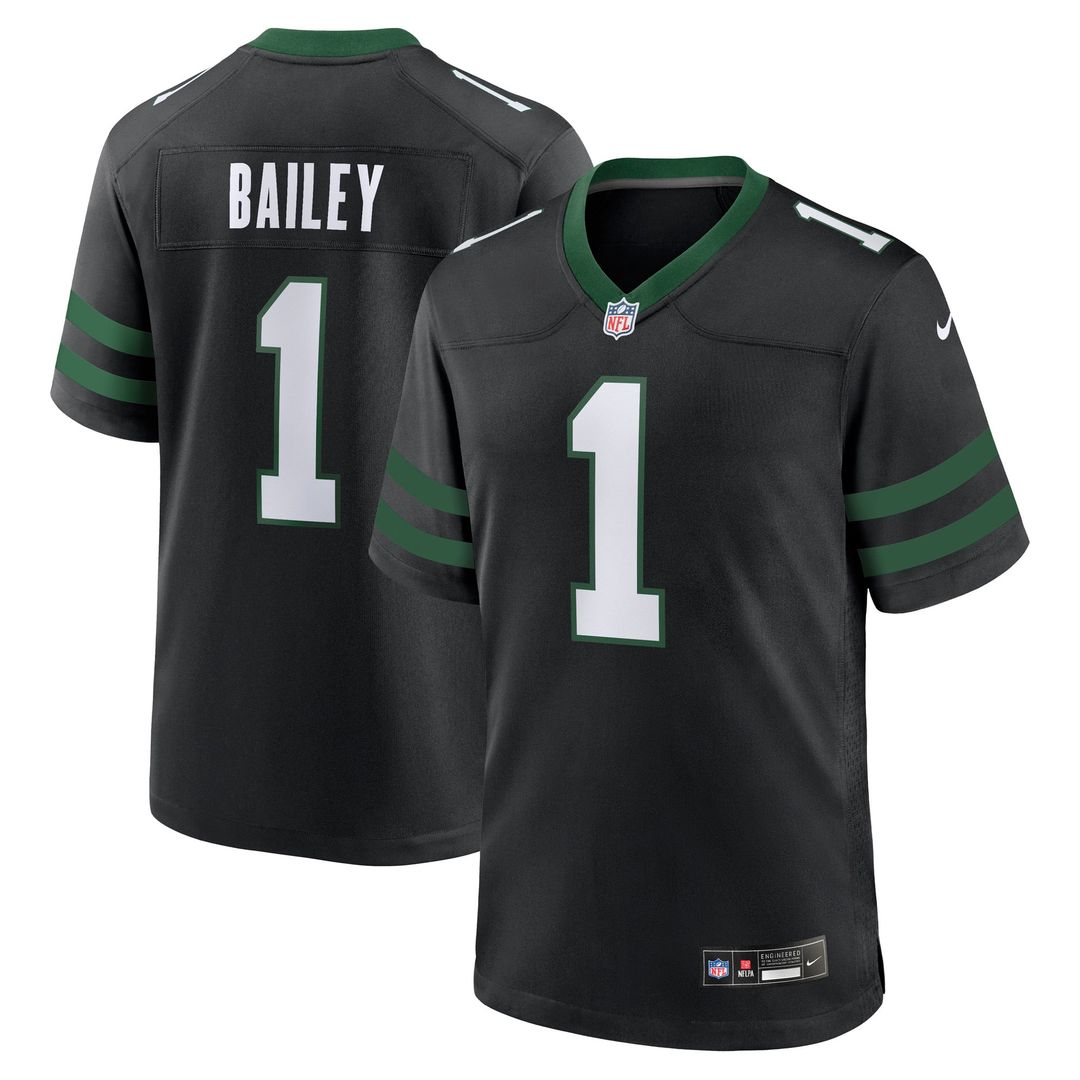 Men's Nike New York Jets David Bailey Legacy Black Alternate Game Player NFL Jersey