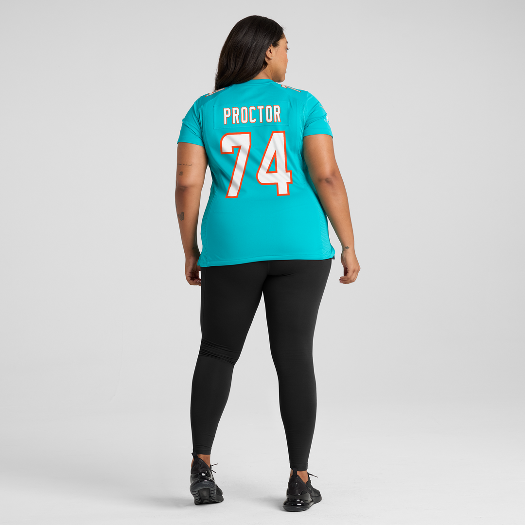 Women's Nike Miami Dolphins Kadyn Proctor Aqua Team Game NFL Jersey