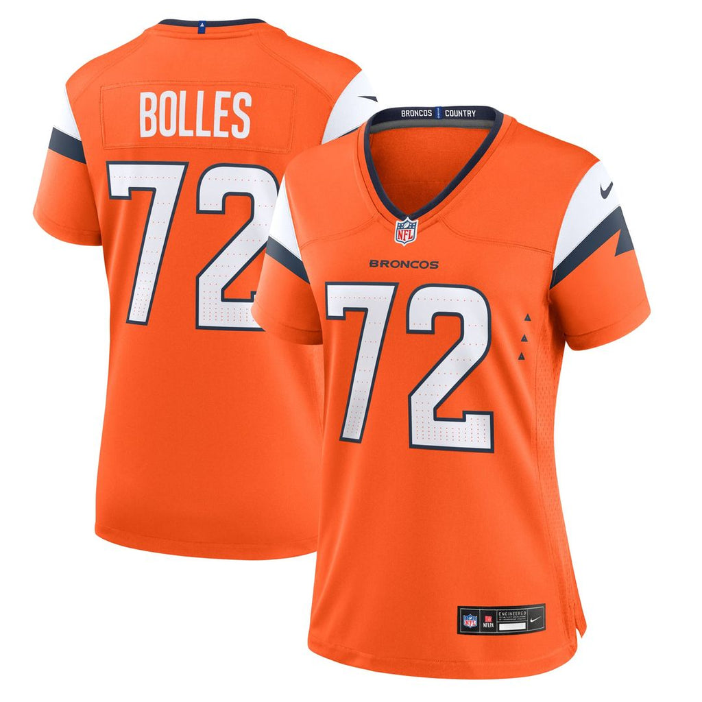 Women's Nike Denver Broncos Garett Bolles Orange Team Game NFL Jersey
