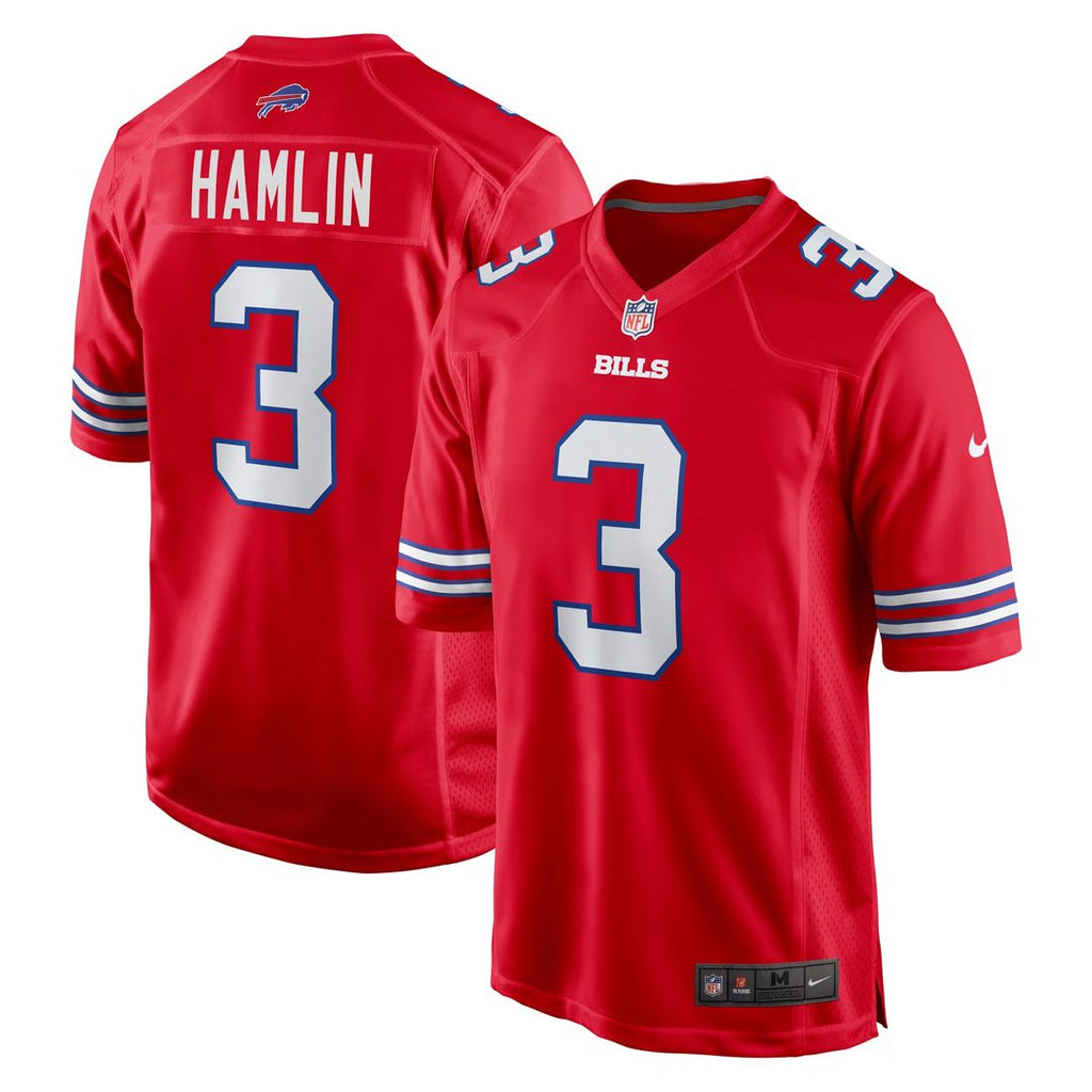 Men's Nike Buffalo Bills Damar Hamlin Red Alternate Game NFL Jersey