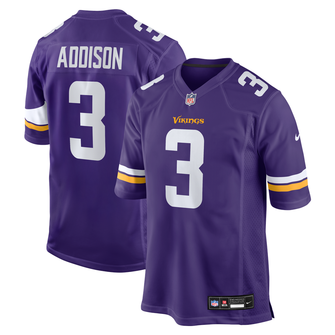Men's Nike Minnesota Vikings Jordan Addison White Alternate Game Player NFL Jersey