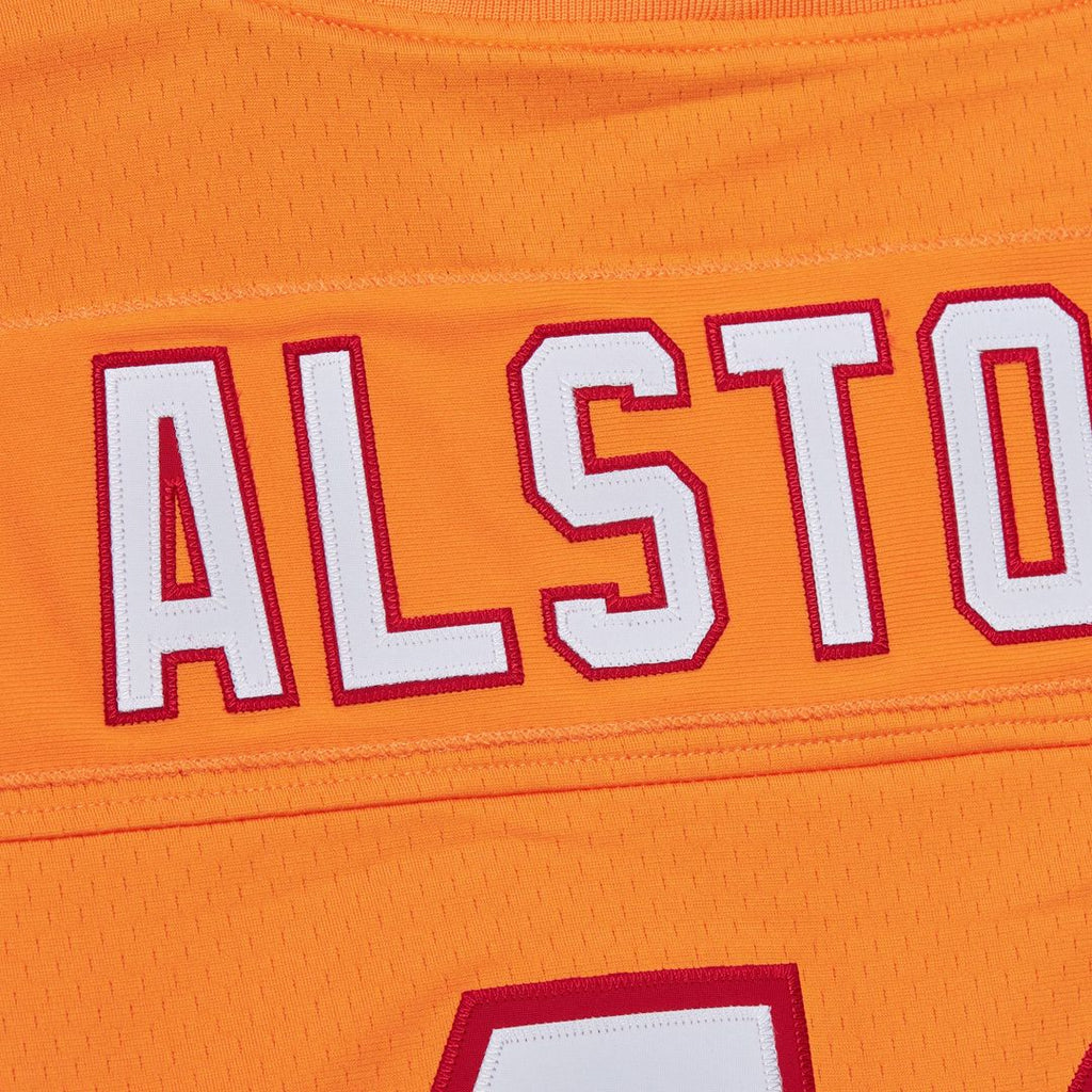 Men's Mitchell & Ness Tampa Bay Buccaneers Mike Alstott Orange Player Name & Number Hoodie Legacy NFL Jersey