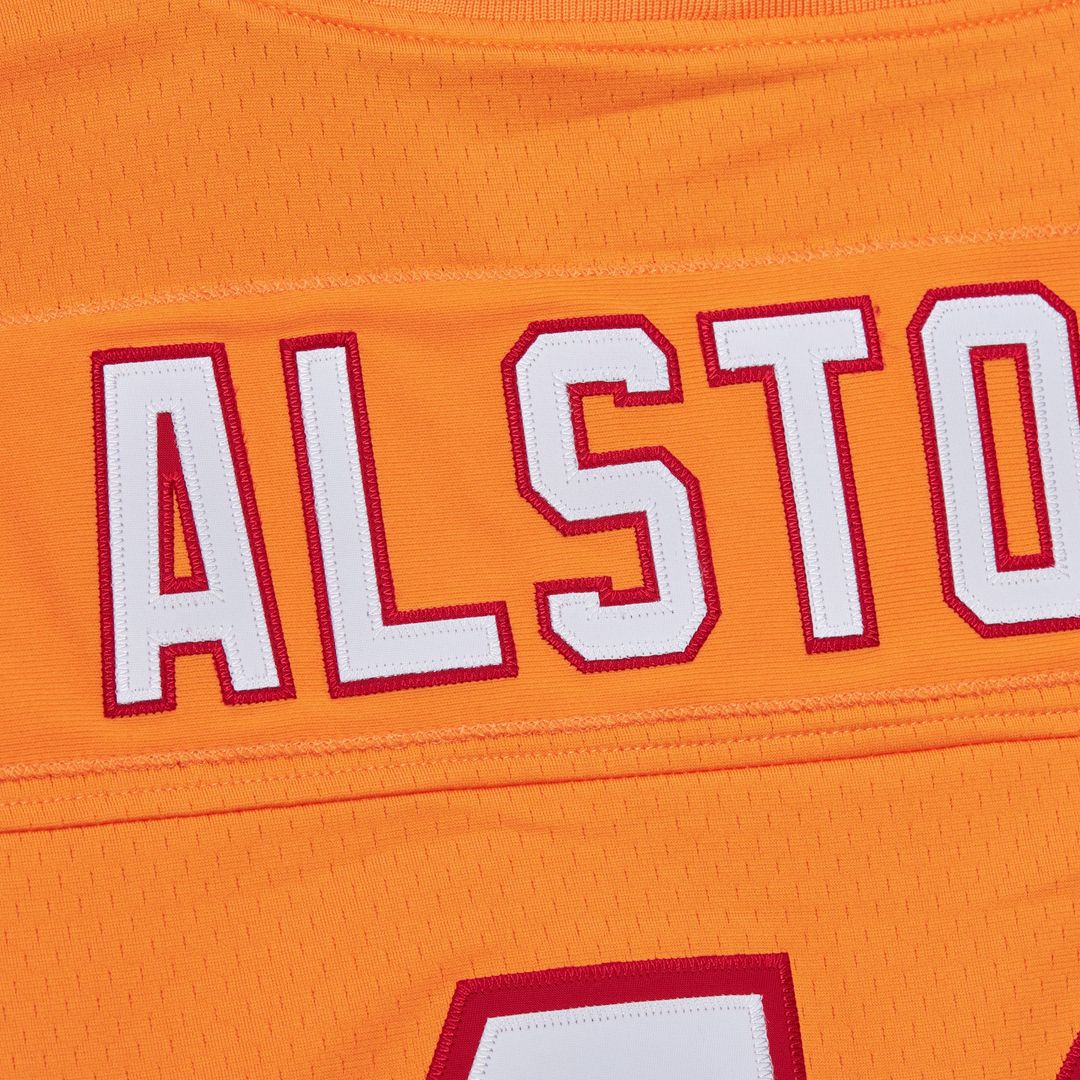 Men's Mitchell & Ness Tampa Bay Buccaneers Mike Alstott Orange Player Name & Number Hoodie Legacy NFL Jersey