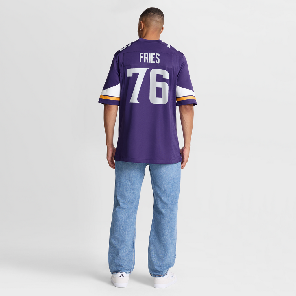 Men's Nike Minnesota Vikings Will Fries Purple Team Game NFL Jersey
