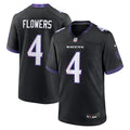 Men's Nike Baltimore Ravens Zay Flowers Black Alternate Game NFL Jersey