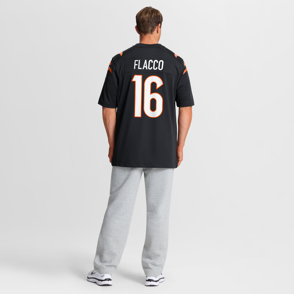 Men's Nike Cincinnati Bengals Joe Flacco Black Team Game NFL Jersey