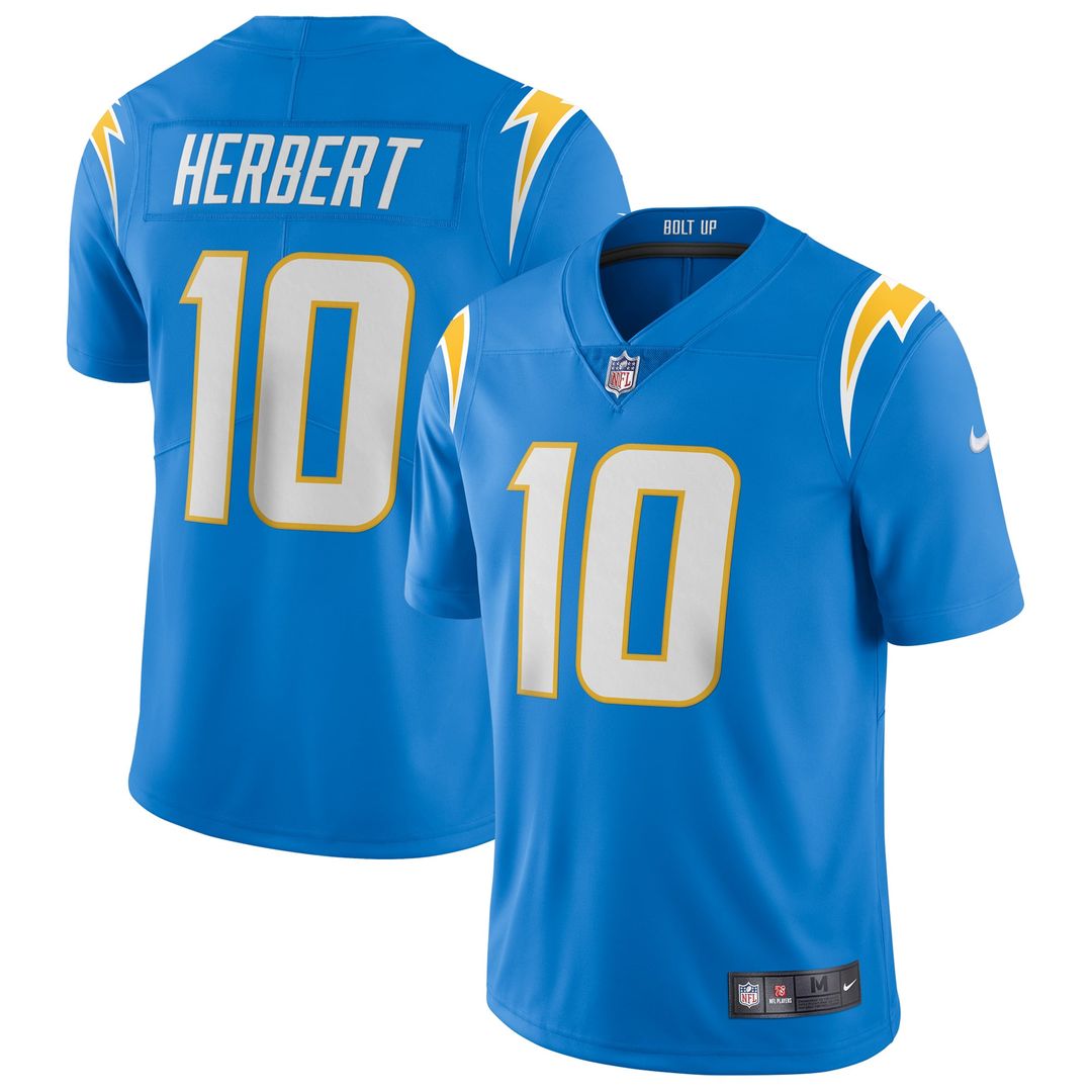 Men's Nike Los Angeles Chargers Justin Herbert Powder Blue Vapor Limited NFL Jersey
