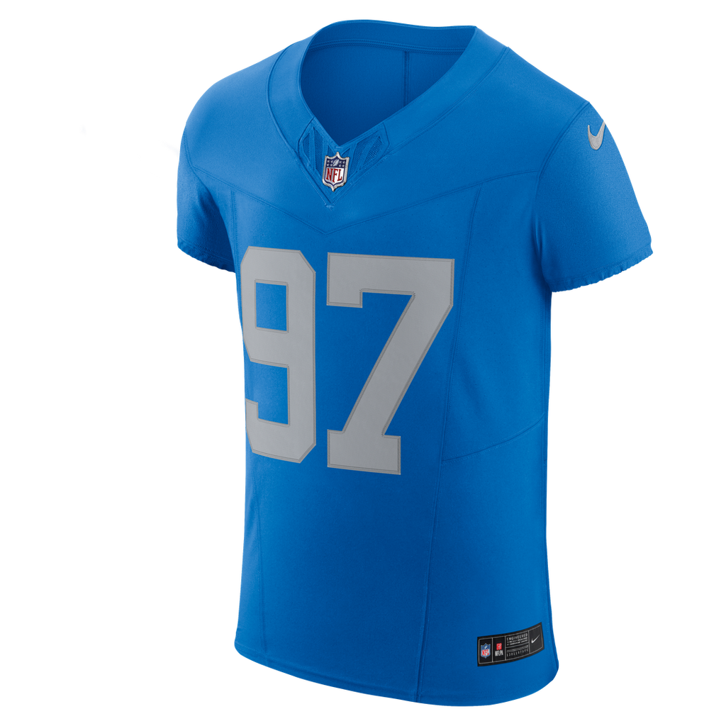 Men's Nike Detroit Lions Aidan Hutchinson Blue Alternate Vapor F.U.S.E. Elite NFL Jersey
