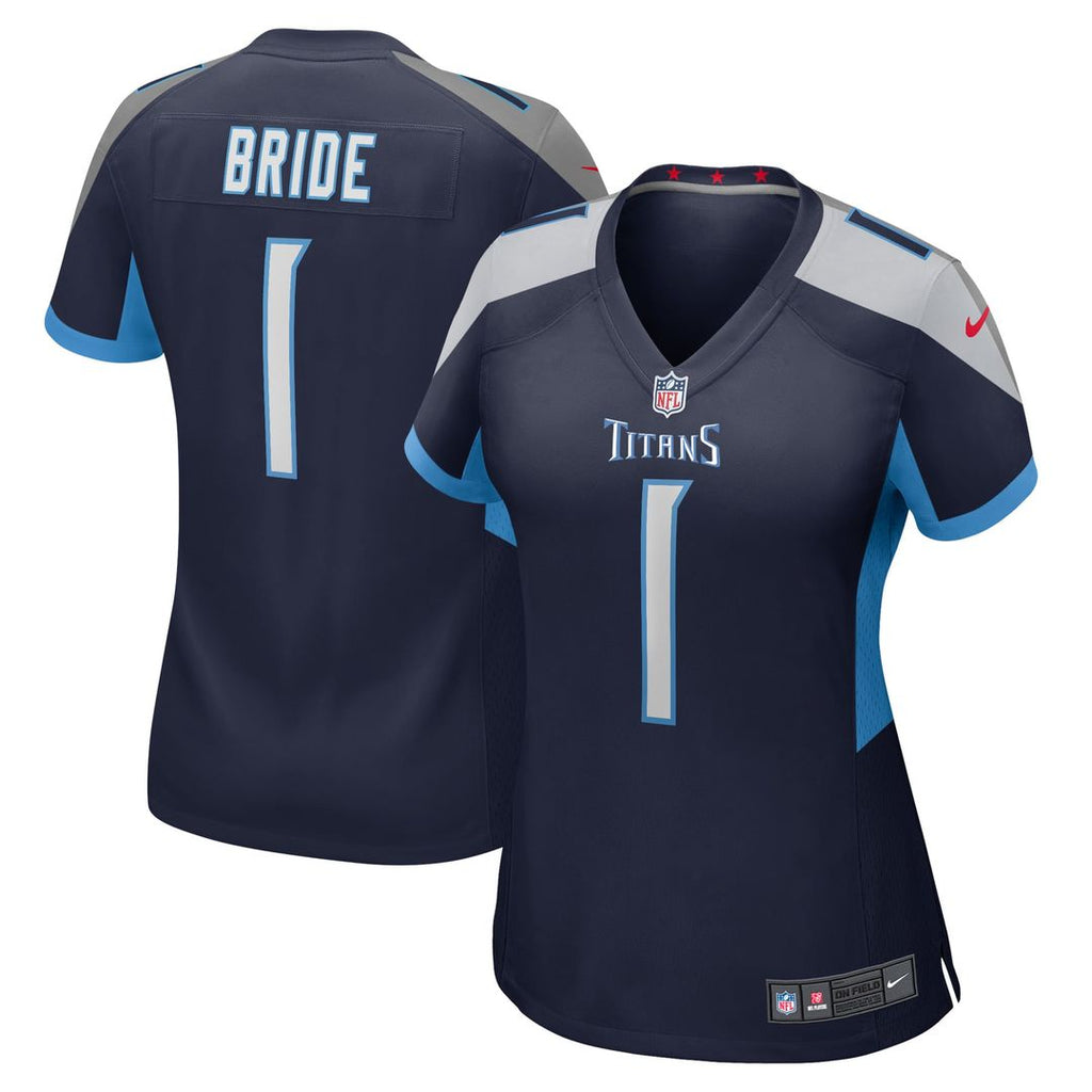 Women's Nike Tennessee Titans Number 1 Bride Navy Game NFL Jersey
