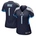 Women's Nike Tennessee Titans Number 1 Bride Navy Game NFL Jersey