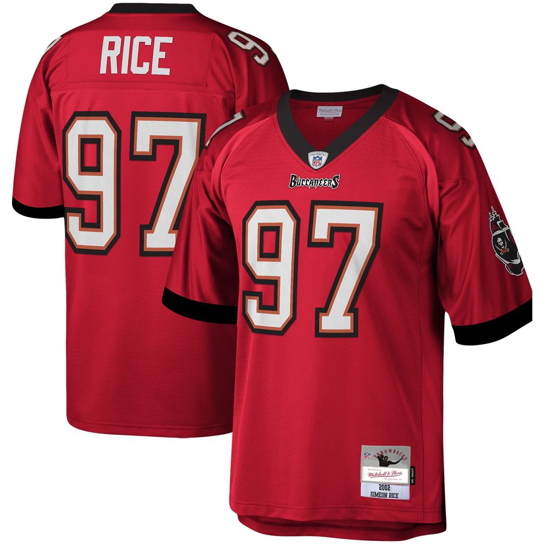 Men's Mitchell & Ness Tampa Bay Buccaneers Simeon Rice Red Legacy Replica NFL Jersey