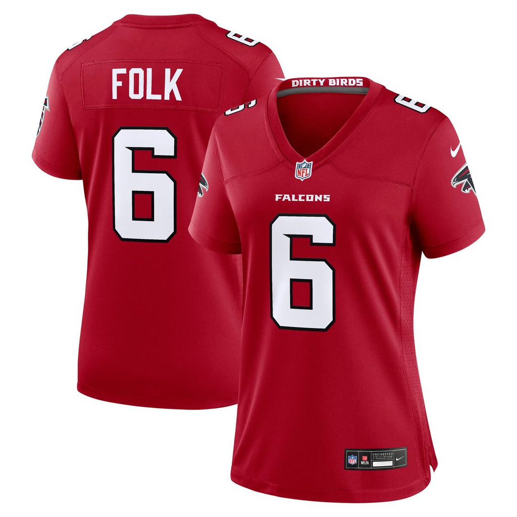 Women's Nike Atlanta Falcons Nick Folk Red Team Game NFL Jersey