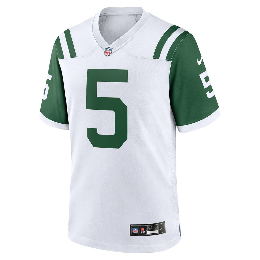 Men's Nike New York Jets Garrett Wilson White Classic Alternate Game NFL Jersey