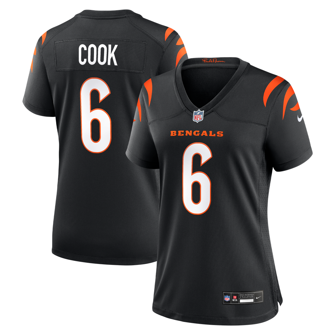Women's Nike Cincinnati Bengals Bryan Cook Black Team Game NFL Jersey