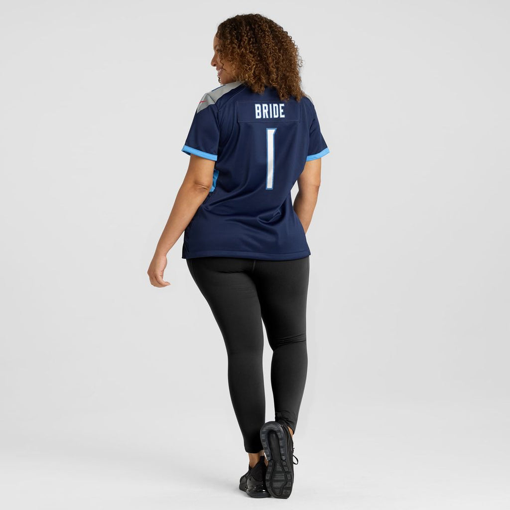 Women's Nike Tennessee Titans Number 1 Bride Navy Game NFL Jersey
