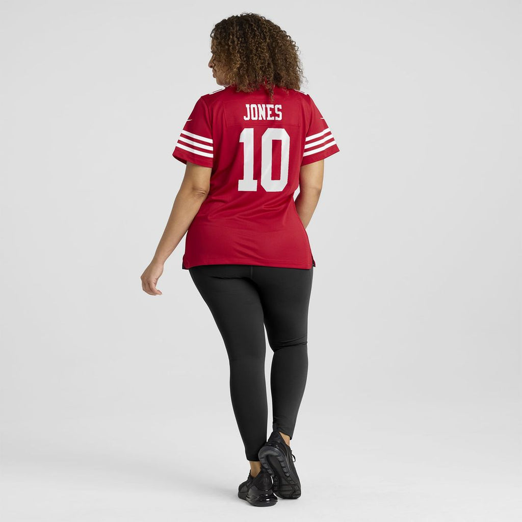 Women's Nike San Francisco 49ers Mac Jones Scarlet Team Game NFL Jersey