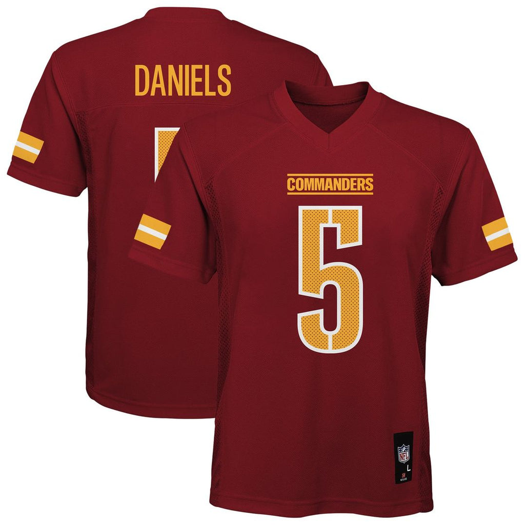 Youth Washington Commanders Jayden Daniels Burgundy Replica Player NFL Jersey