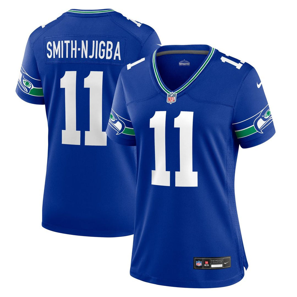 Women's Nike Seattle Seahawks Jaxon Smith-Njigba Royal Throwback Player Game NFL Jersey