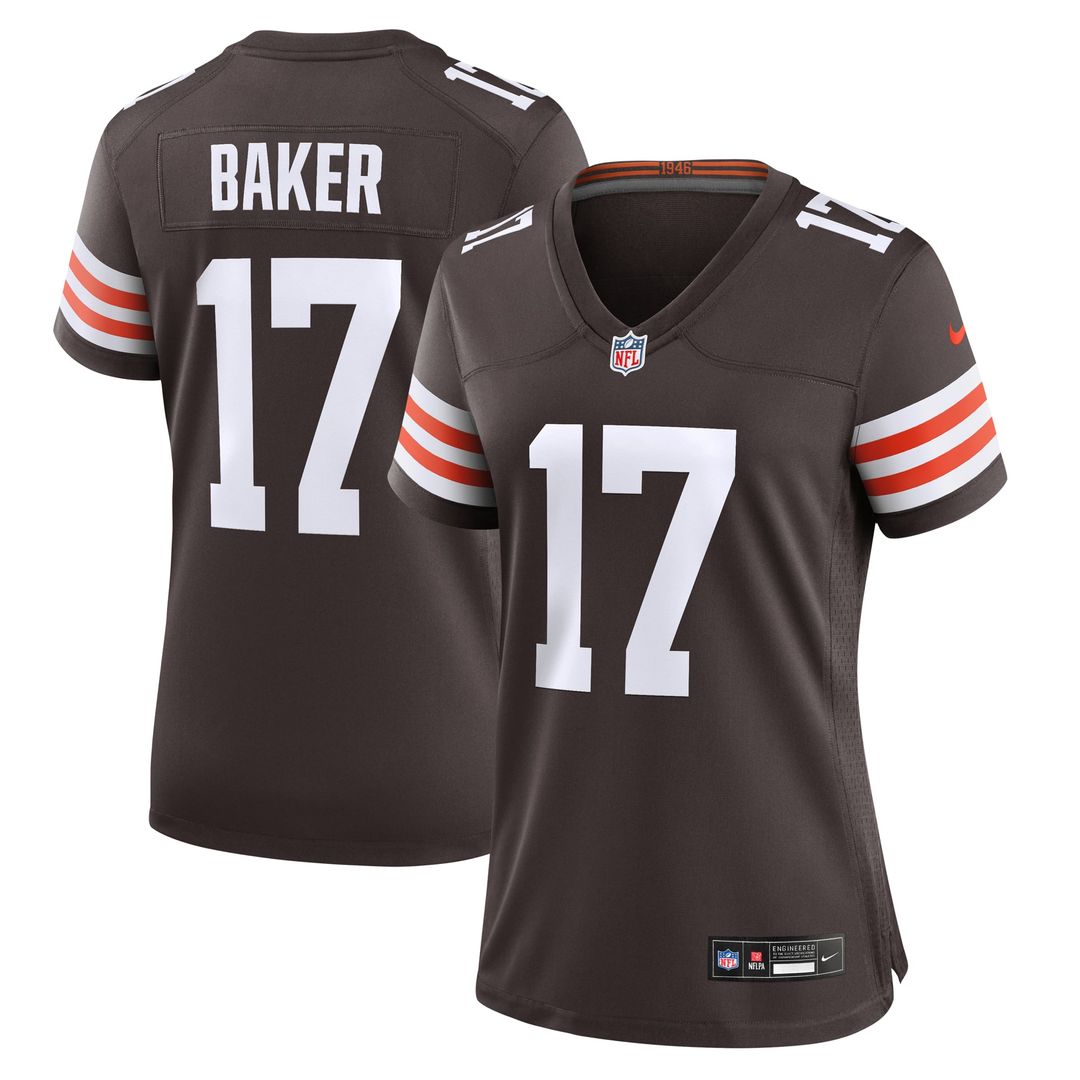 Women's Nike Cleveland Browns Jerome Baker Brown Team Game NFL Jersey