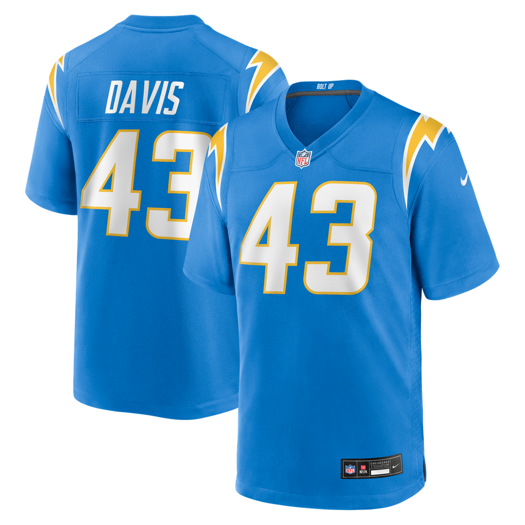 Men's Nike Los Angeles Chargers Michael Davis Powder Blue Game NFL Jersey