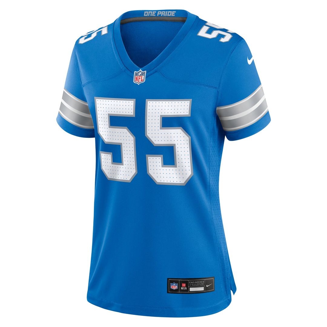 Women's Nike Detroit Lions Derrick Barnes Blue Team Game NFL Jersey
