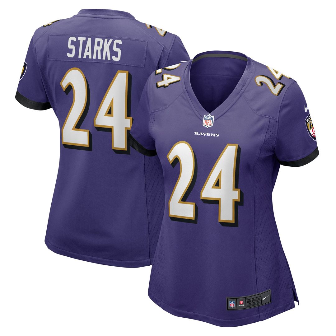 Women's Nike Baltimore Ravens Malaki Starks Purple Team Game NFL Jersey