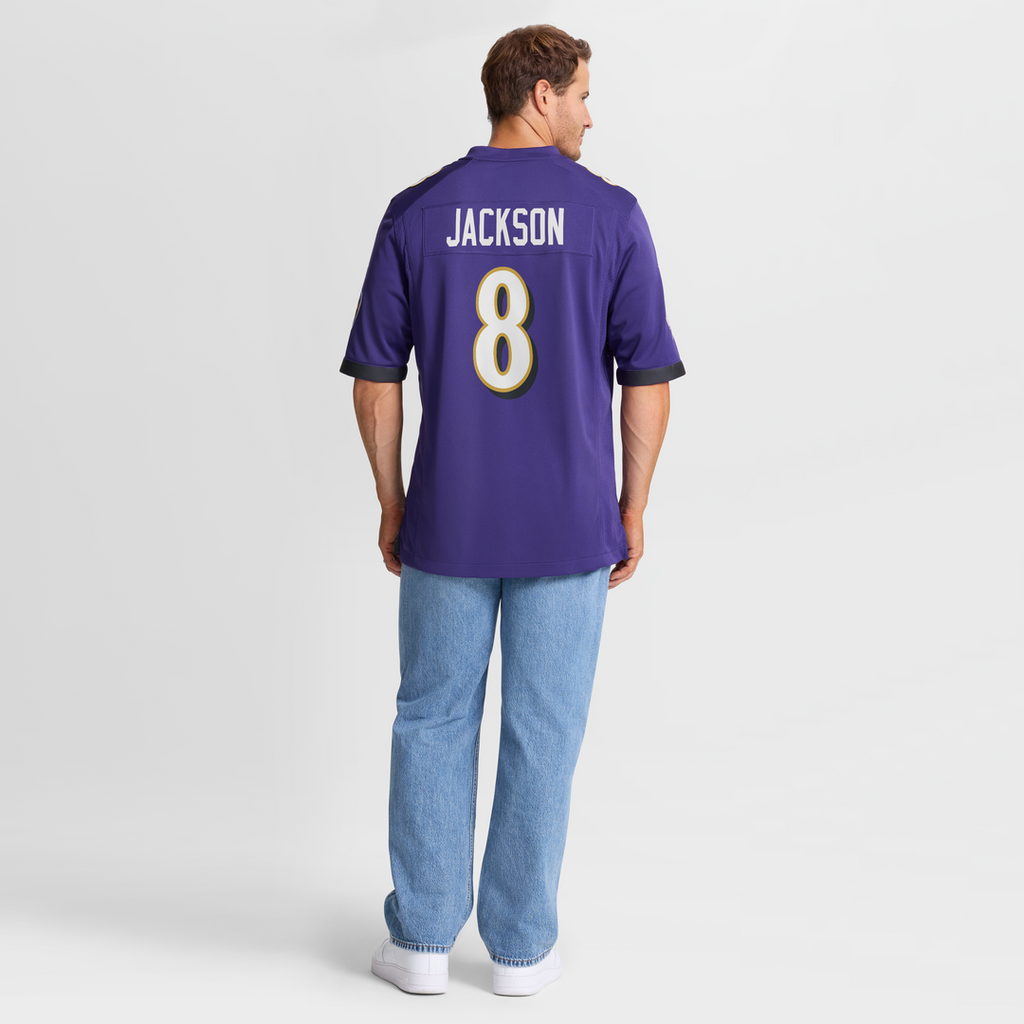 Men's Nike Baltimore Ravens Lamar Jackson Purple Game NFL Jersey