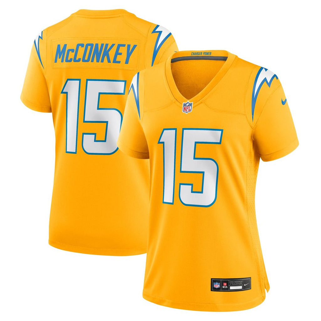 Women's Nike Los Angeles Chargers Ladd McConkey Gold Alternate Charger Power Game NFL Jersey