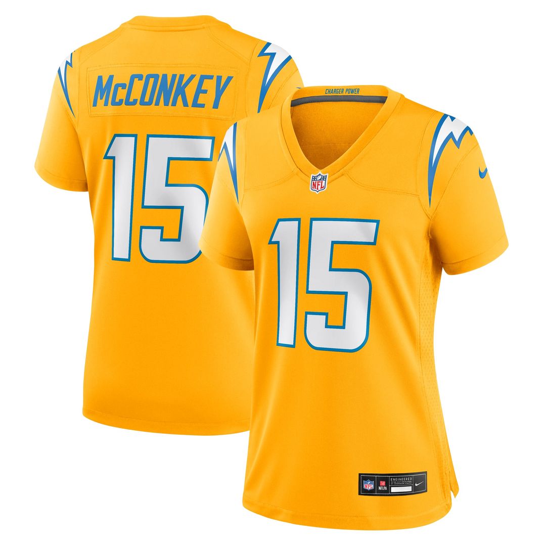 Women's Nike Los Angeles Chargers Ladd McConkey Gold Alternate Charger Power Game NFL Jersey