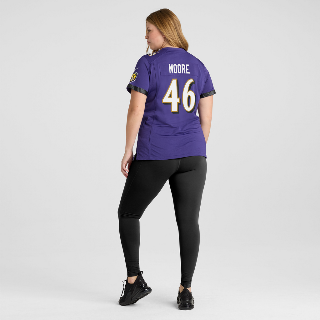 Women's Nike Baltimore Ravens Nick Moore Purple Game Player NFL Jersey