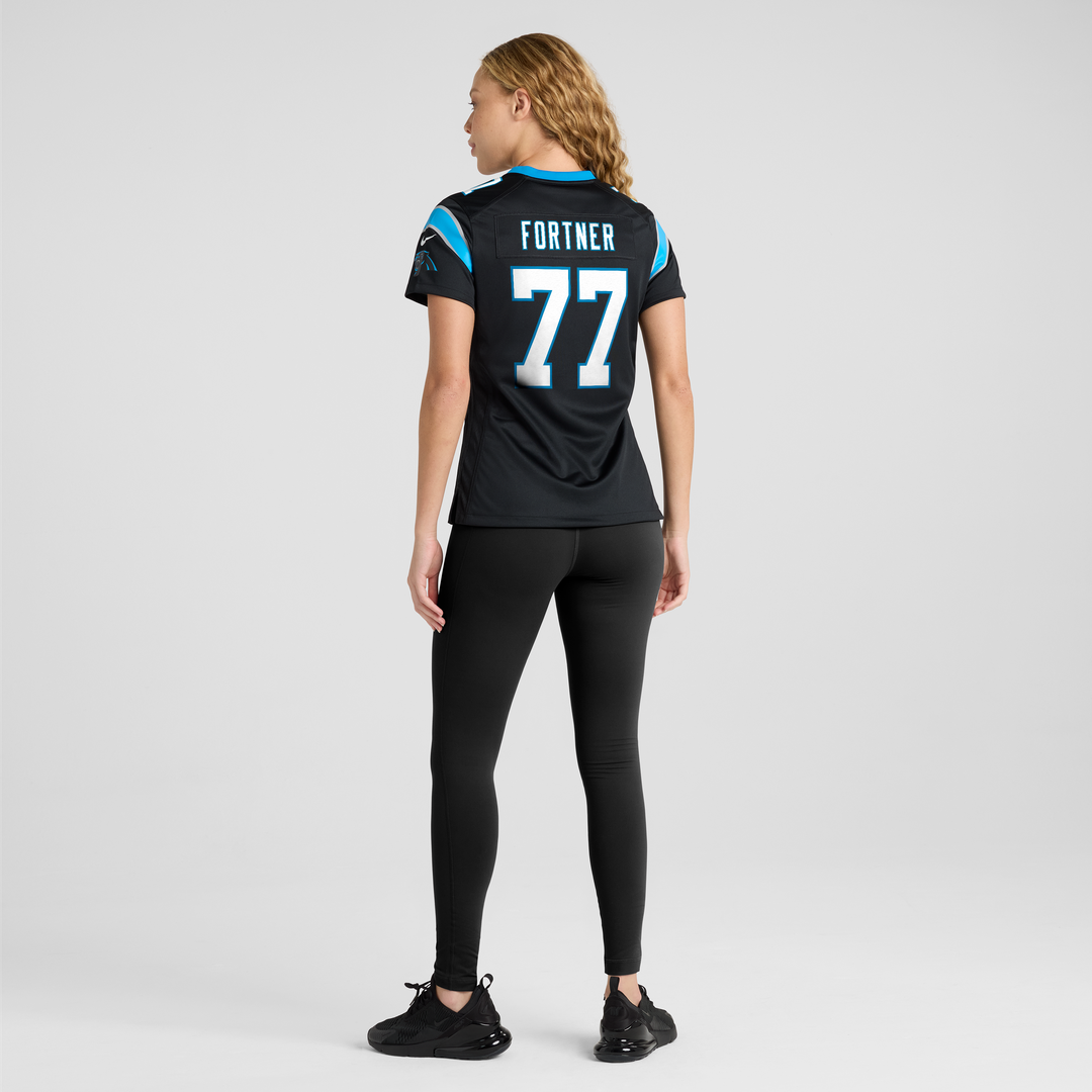 Women's Nike Carolina Panthers Luke Fortner Black Team Game NFL Jersey