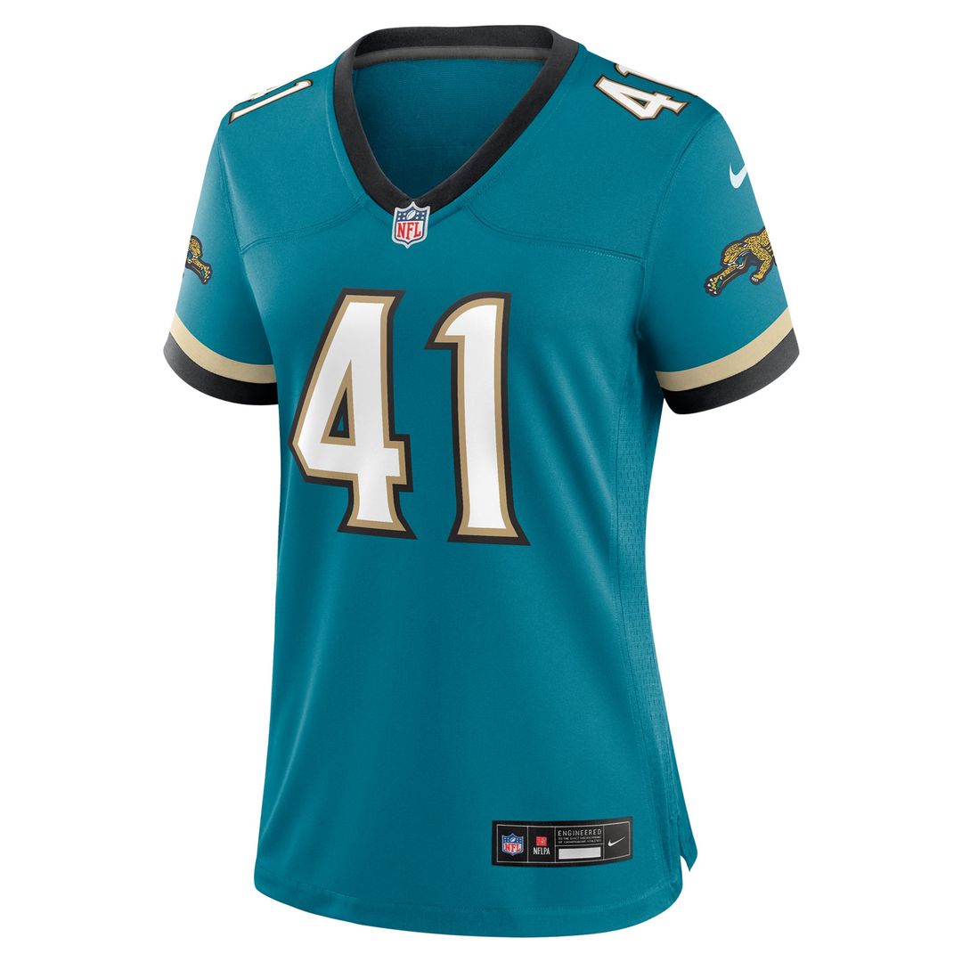 Women's Nike Jacksonville Jaguars Josh Hines-Allen Teal Prowler Throwback Game NFL Jersey