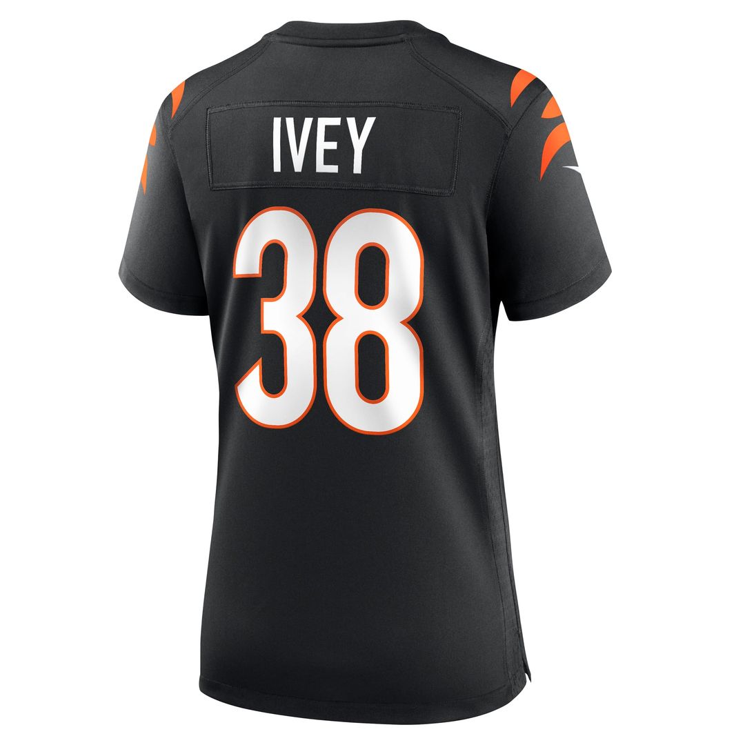 Women's Nike Cincinnati Bengals DJ Ivey Black Team Game NFL Jersey